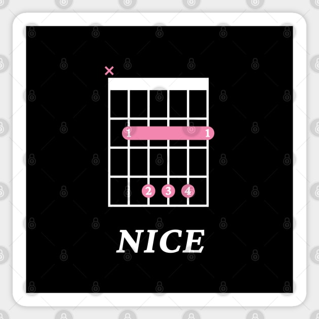 B Nice B Guitar Chord Tab Dark Theme Sticker by nightsworthy
